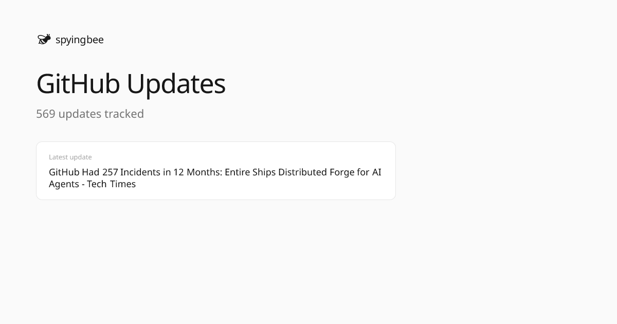 GitHub:2026 年共 541 项产品更新 | Spyingbee