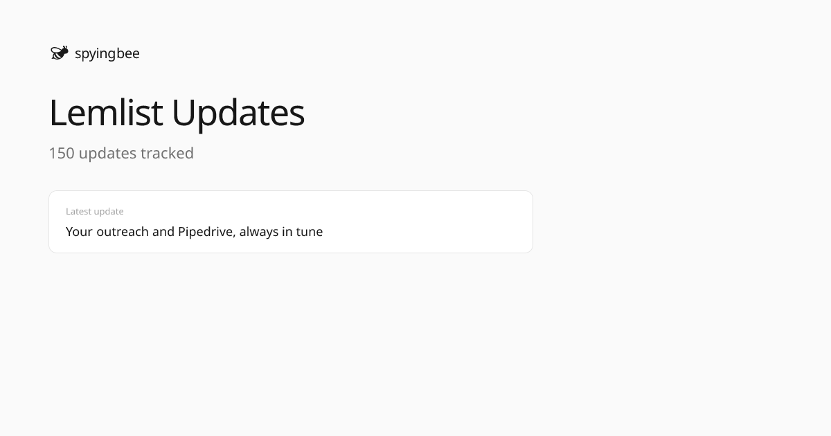 Lemlist: 133 product updates in 2026 | Spyingbee