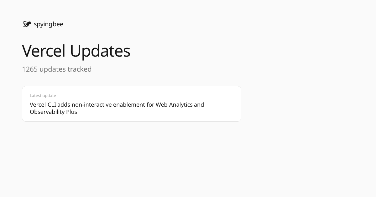 Vercel Product Updates & Changelog | Spyingbee